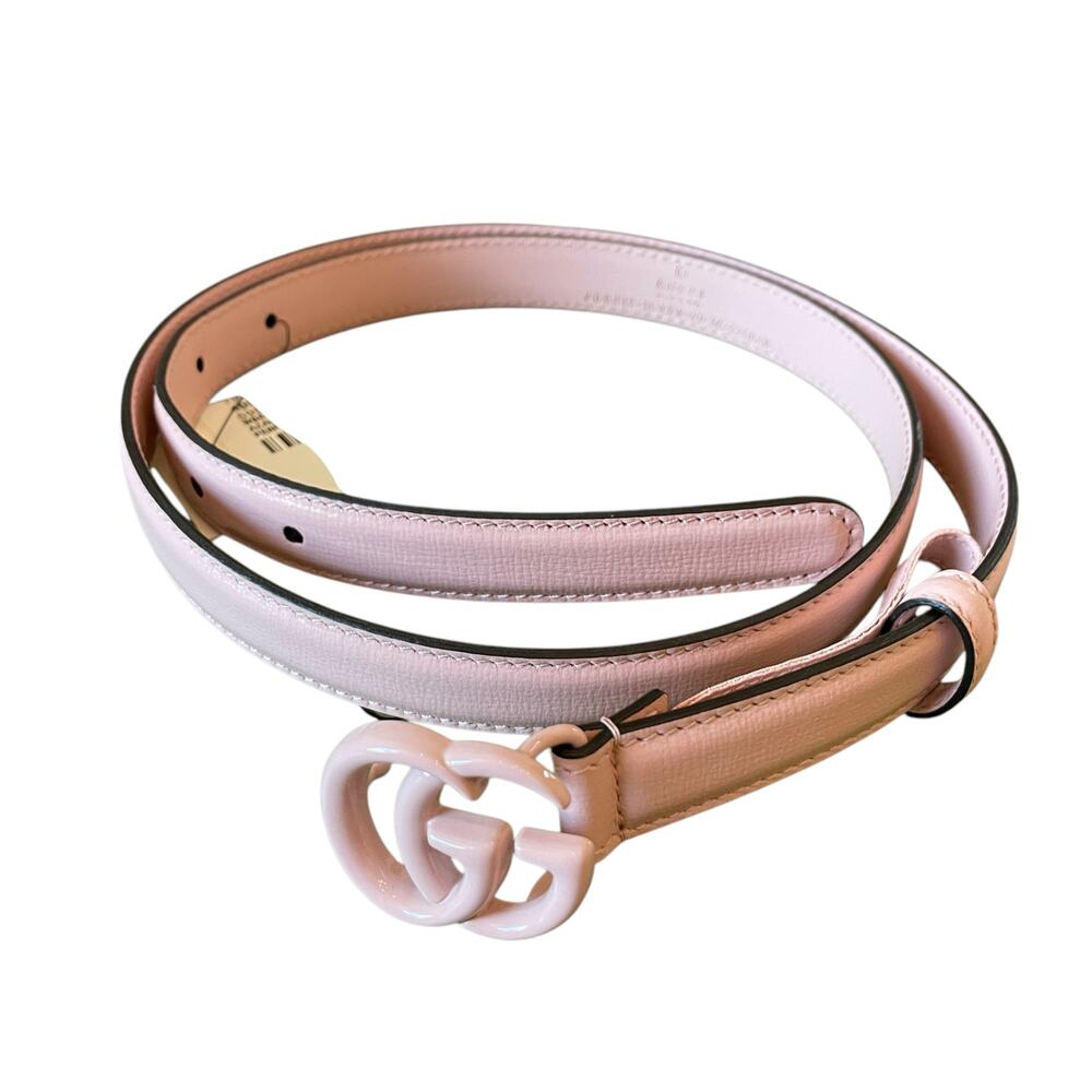 NEW GUCCI BELT Pink Marmont GG Leather Thin 409417 Sz 100 Cm 39 In - Picture 14 of 16